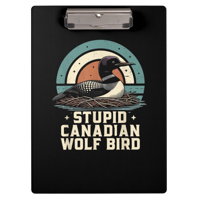 Dummer kanadischer Wolf Vogel  Klemmbrett (Vorderseite)