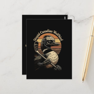 Dummer kanadischer Wolf Vogel Postkarte