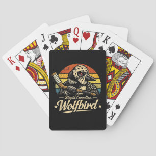 Dummer kanadischer Wolf Vogel  Spielkarten