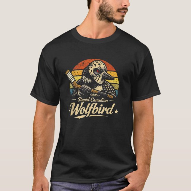 Dummer kanadischer Wolf Vogel  T-Shirt (Vorderseite)