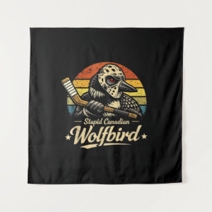 Dummer Kanadischer Wolf Vogel  Wandteppich