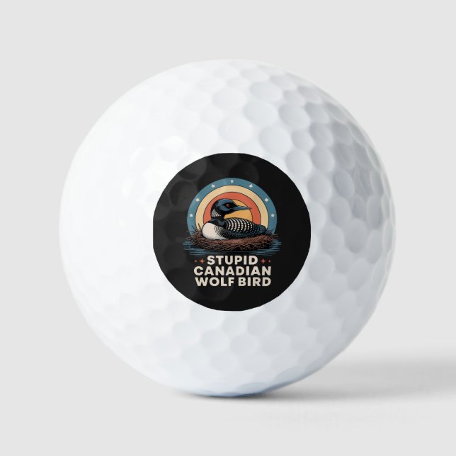 Dummer kanadischer Wolfsvogel  Golfball (Vorderseite)