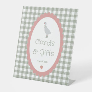 Dummer kleiner Gänse-Baby-Shower-Karten und Gesche Sockelschild