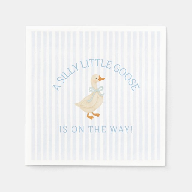 Dummer kleiner Gänse-Baby-Shower Serviette (Vorderseite)