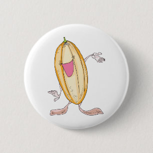 dummer Kürbis-Cartoon-Charakter Button
