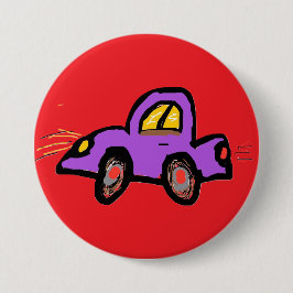 Dummer lila Auto Handzeichnung Kunst Button