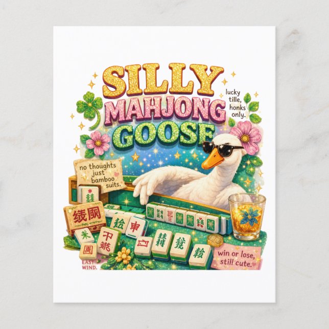Dummer Mahjong-Gans Süßer Vogel Flyer (Vorne)