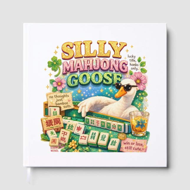 Dummer Mahjong-Gans Süßer Vogel Gästebuch (Vorderseite)