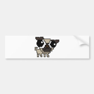 dummer Pixel-Mops Autoaufkleber