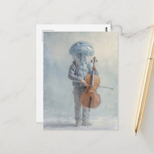 Dummer Quallenmensch, der Musik macht Postkarte