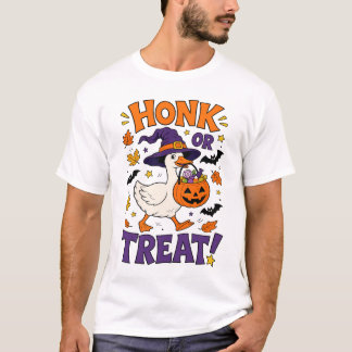 Dummer spooky Gans-Hexen-Halloween-Kürbis T-Shirt
