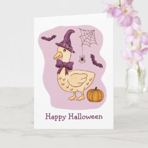 Dummer spooky Gans und Kürbis Karte