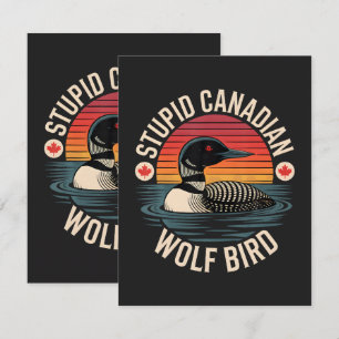 Dummes Kanadischer Wolf Vogel Loon Humor Dankeskarte
