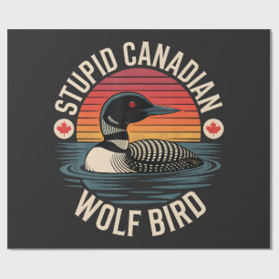 Dummes Kanadischer Wolf Vogel Loon Humor Geschenkpapier