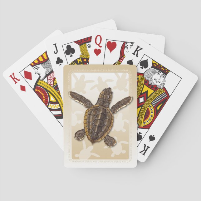 Dummkopf-Meeresschildkrötehatchlings-Spielkarten Spielkarten (Rückseite)