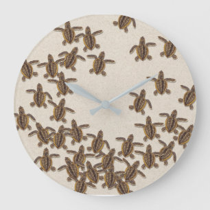 Dummkopf-Meeresschildkrötehatchlings-Wanduhr Große Wanduhr