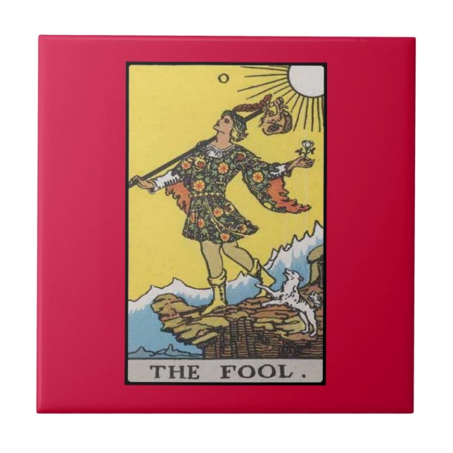 Dummkopf-Tarot-Dualkartenverarbeitung Fliese (Vorderseite)