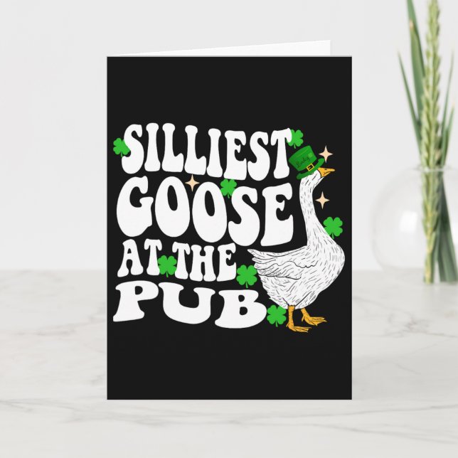 Dümmste Gans im Pub St. Patricks Day Männer Frauen Karte (Vorderseite)