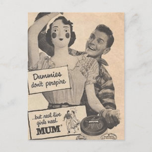 „Dummy Deodorant“ Politisch inkorrekte Retro-Werbu Postkarte