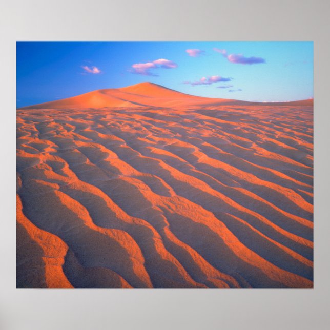 Dumont Dunes, Sanddünen und Wolken Poster (Vorne)