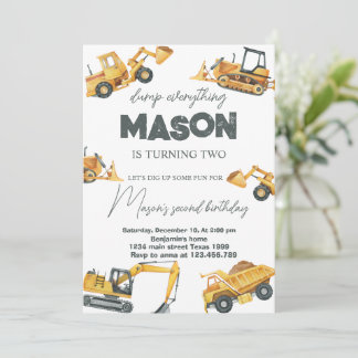 Dump Alles Bauen Geburtstag Einladung