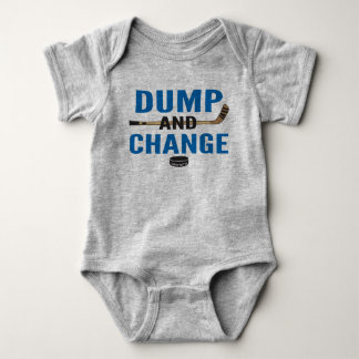 Dump and Change Hockey Baby Bodysuit Royal Blue Strampler