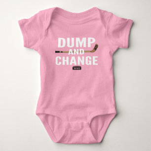 Dump and Change Hockey Baby Girl Pink Jersey Baby Strampler