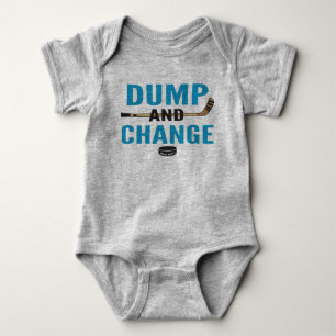 Dump and Change Hockey Baby Turquoise Blue Strampler