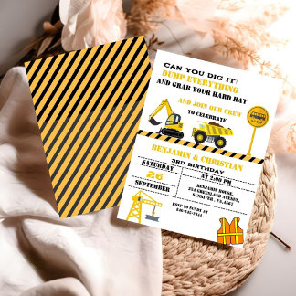 Dump Cruck Bautransport Geburtstag Einladung