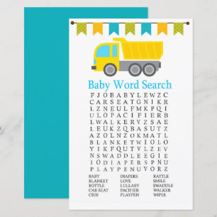 Dump LKW Baby Shooter Word Search Game