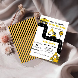 Dump LKW Bau Thema Geburtstag Einladung