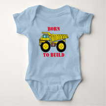 Dump Truck Baby Jersey Bodysuit