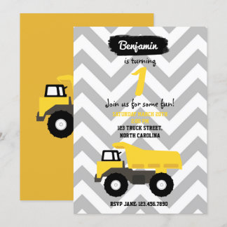 Dump Truck Birthday Einladung für Junge oder Mädch