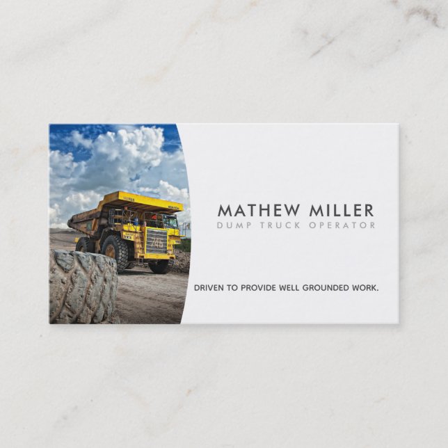 Dump Truck Business Cards Visitenkarte (Vorderseite)