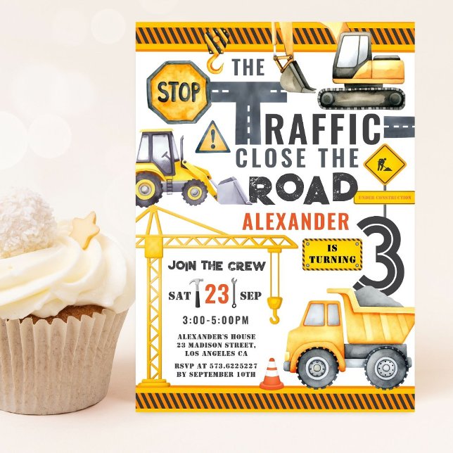 Dump Truck Construction 3. Geburtstag Party Einlad Einladung (Von Creator hochgeladen)