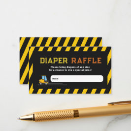 Dump Truck Construction Baby Shower Windel Raffel Begleitkarte