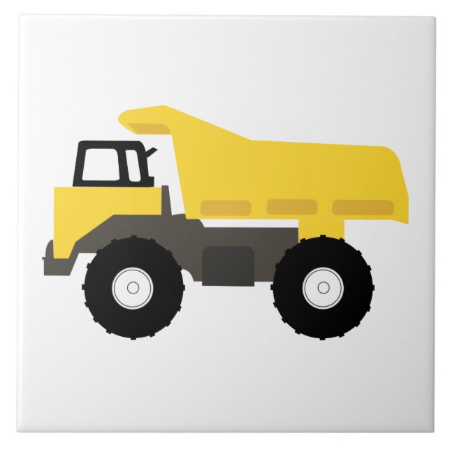 Dump Truck Construction Trucks Fliese (Vorderseite)