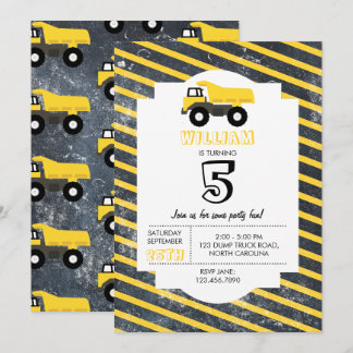 Dump Truck Construction Trucks Geburtstag Einladung