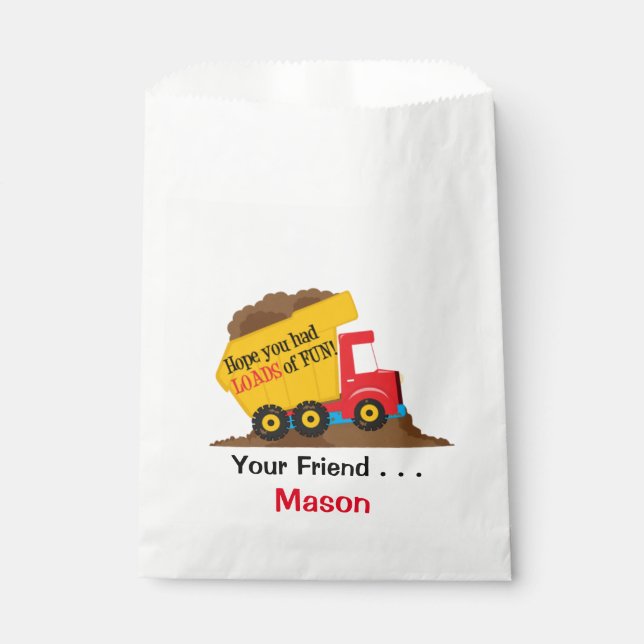 Dump Truck Gevor oder Party Bag Geschenktütchen (Vorderseite)