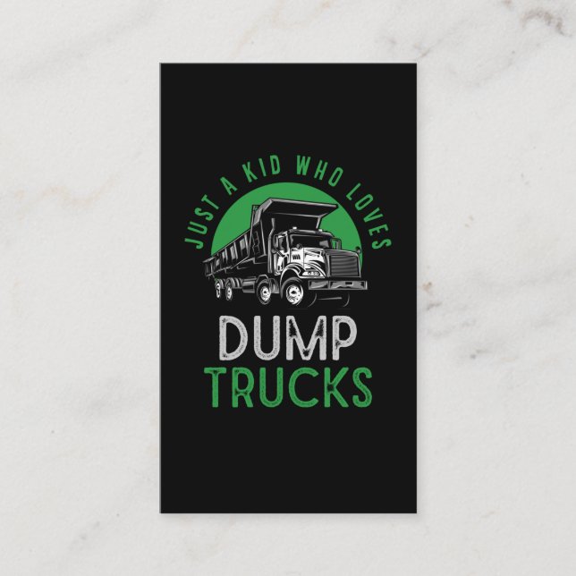 Dump Truck Kids Boys Recycle LKW Visitenkarte (Vorderseite)