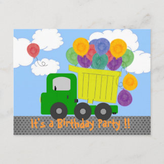 Dump Truck Party Einladung (Gelbwagen)