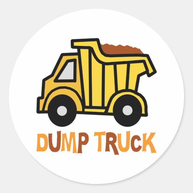 Dump Truck Runder Aufkleber (Vorderseite)