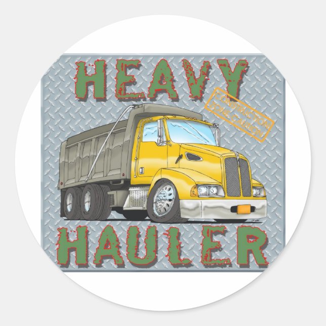 Dump Truck Runder Aufkleber (Vorderseite)