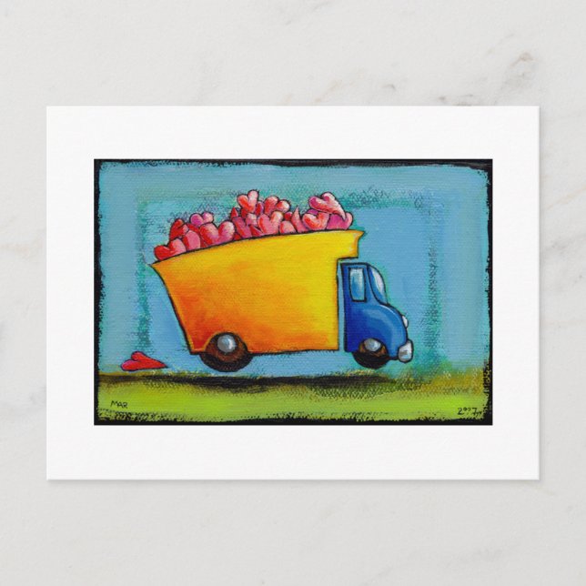 Dump Truck von Liebe einzigartig lustig whimsisika Postkarte (Vorderseite)