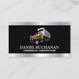Dump Truck Work Vehicle   Metal Trim Style Visitenkarte