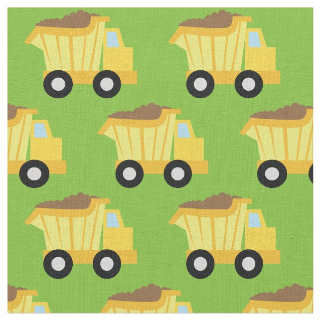 Dump Trucks Niedlich Boys Kids Stoff (Nahaufnahme)
