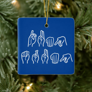 DUMP TRUMP (IN GEBÄRDENSPRACHE) KERAMIKORNAMENT