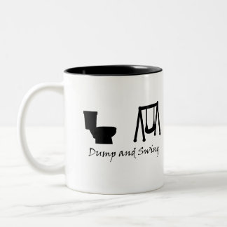 Dump und Schwingen - entscheidender Frisbee Zweifarbige Tasse