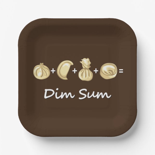 Dumpling + Dumpling + Dumpling Equals Dim Sum Pappteller (Vorderseite)