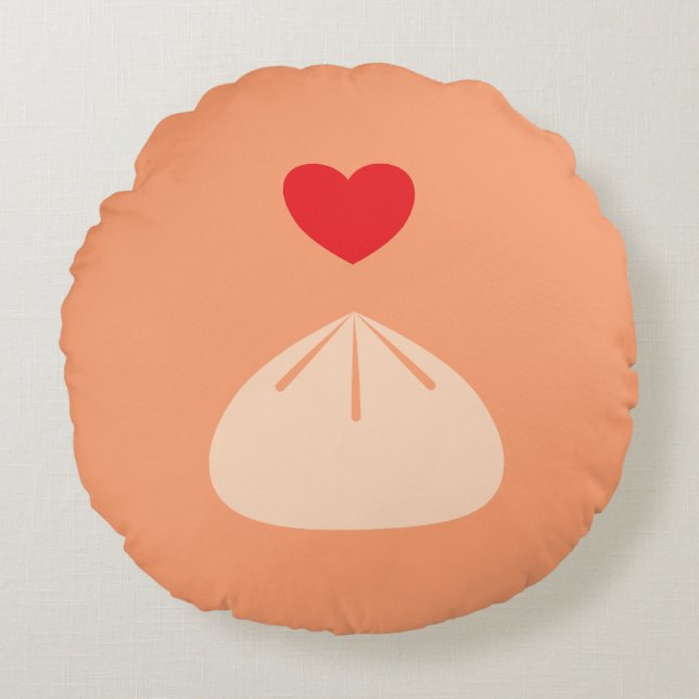 Dumpling Liebe Cantaloupe Rundkissen Rundes Kissen (Vorderseite)